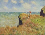Claude Monet Walk on the Cliff at Pourville Germany oil painting reproduction